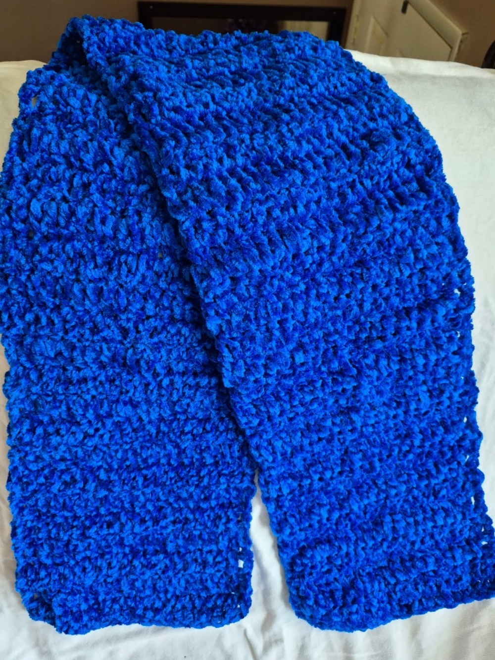 Handmade Crochet Blue Scarf